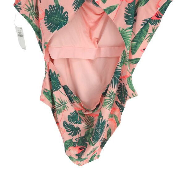 Old Navy Twist Back One Pink Flamingo One-Piece Swimsuit Birds in Paradise 3X - Picture 7 of 16